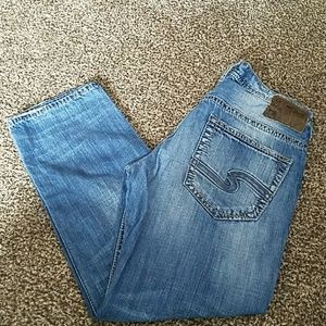 Men's silver jeans